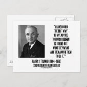 Harry Truman geeft advies aan uw kinderen Briefkaart (Voorkant / Achterkant)