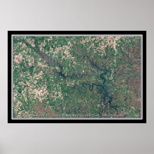 Harry Truman Lake Missouri Satellite Poster Map (Voorkant)