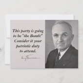 Harry Truman Uitnodiging (Voorkant)