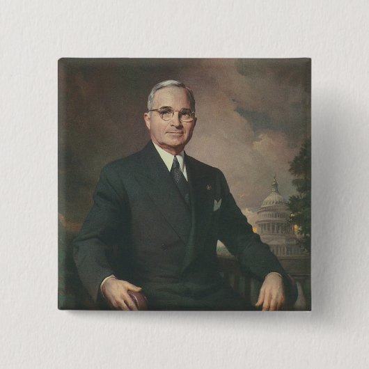 Harry Truman Vierkante Button 5,1 Cm (Voorkant)
