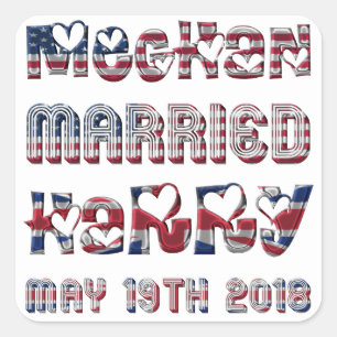 Harry van de Koninklijke Wedding Meghan Markle Vierkante Sticker