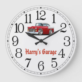 Harry's Garage Red & White Classic Car Grote Klok