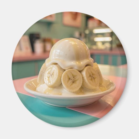 Hars Banaan Sundae | Retro IJssalon Magneet (Voorkant)