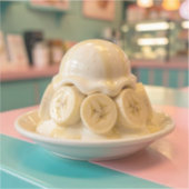 Hars Banaan Sundae | Retro IJssalon Sticker (Voorkant)