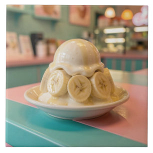 Hars Banaan Sundae Retro IJssalon Tegeltje