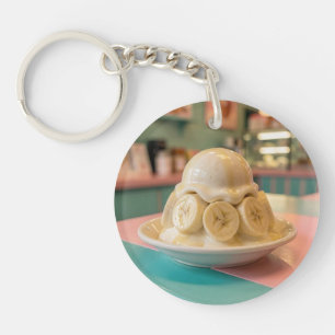 Hars Banaan Sundae Retro Ijszaak Sleutelhanger