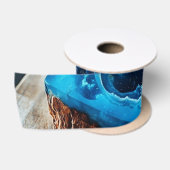Hars Hout Print Natuur Art Satijnen Lint (Spoel)