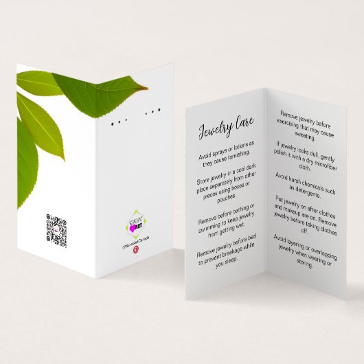 Hars Oorbel Display Kaart Visitekaartje (Binnen en buitenkant)