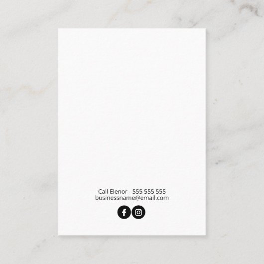 Hars Theme Oorbel Kaarten Visitekaartje (Achterkant)