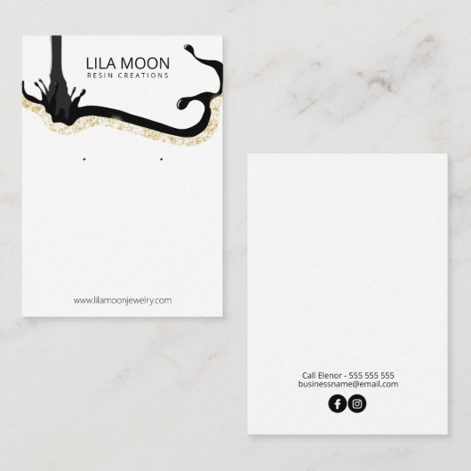 Hars Theme Oorbel Kaarten Visitekaartje (Voorkant / Achterkant)