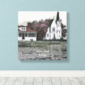Harsens Island Michigan St Marks Church 1925 Canvas Afdruk (Insitu (Houten vloer))