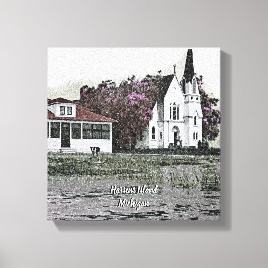 Harsens Island Michigan St Marks Church 1925 Canvas Afdruk (Voorkant)