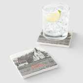 Harsens Island Michigan St Marks Church 1925 Stenen Onderzetter (Zijkant)