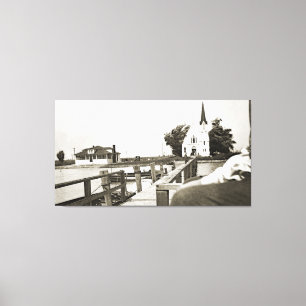 Harsens Island Michigan St Marks Church 1925 uitzi Canvas Afdruk