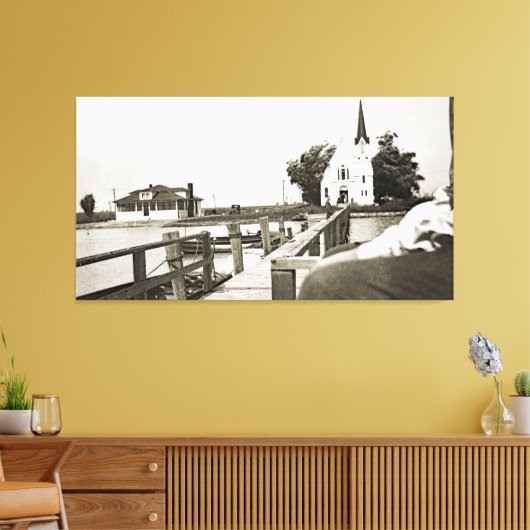 Harsens Island Michigan St Marks Church 1925 uitzi Canvas Afdruk (Insitu (Woonkamer))