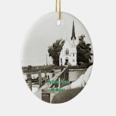 Harsens Island Michigan St Marks Church 1925 uitzi Keramisch Ornament (Rechts)