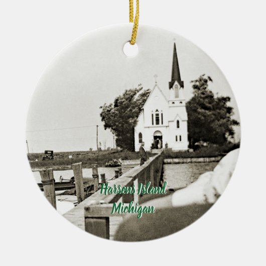 Harsens Island Michigan St Marks Church 1925 uitzi Keramisch Ornament (Voorkant)