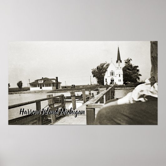 Harsens Island Michigan St Marks Church 1925 uitzi Poster (Voorkant)