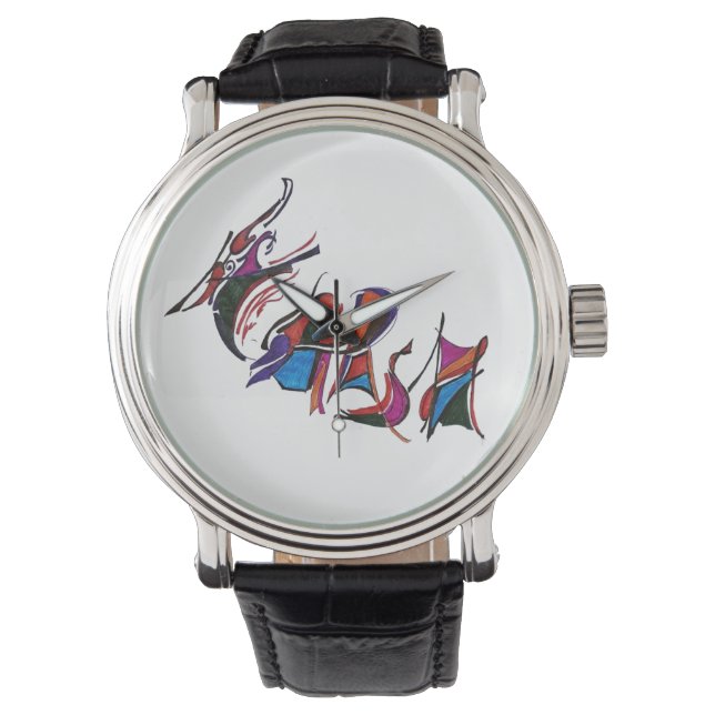 HARSH custom art work calligraphy Horloge (Voorkant)