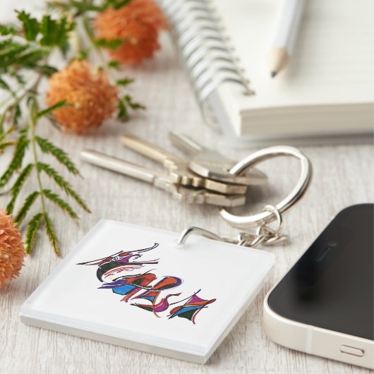 HARSH custom art work calligraphy Sleutelhanger (Voorkant Rechts)