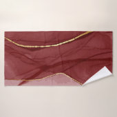 Harskunst, donkerrode marsala abstracte achtergron badhanddoek (Badhanddoek)