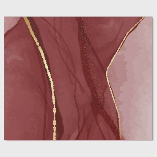 Harskunst, donkerrode marsala abstracte achtergron cadeaupapier (Vlak)