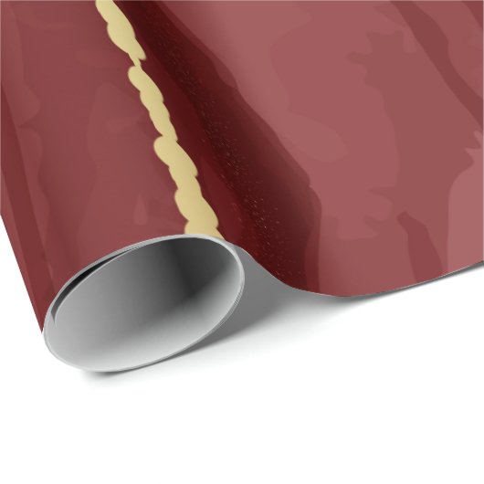 Harskunst, donkerrode marsala abstracte achtergron cadeaupapier (Rol Hoek)