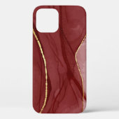 Harskunst, donkerrode marsala abstracte achtergron Case-Mate iPhone case (Achterkant)