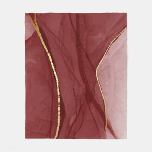 Harskunst, donkerrode marsala abstracte achtergron fleece deken