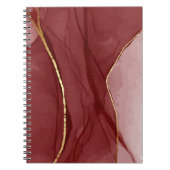 Harskunst, donkerrode marsala abstracte achtergron notitieboek (Voorkant)