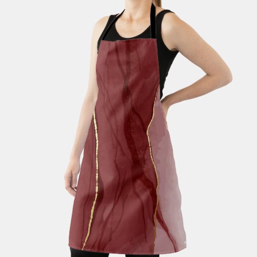 Harskunst, donkerrode marsala abstracte achtergron schort (Insitu)