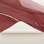 Harskunst, donkerrode marsala abstracte achtergron sherpa deken (3/4)
