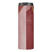 Harskunst, donkerrode marsala abstracte achtergron thermosbeker (Achterkant)