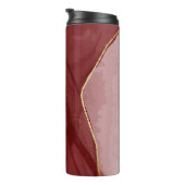 Harskunst, donkerrode marsala abstracte achtergron thermosbeker (Geroteerd rechts)