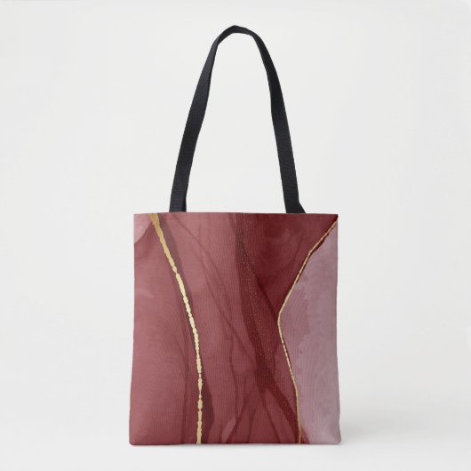 Harskunst, donkerrode marsala abstracte achtergron tote bag (Voorkant)