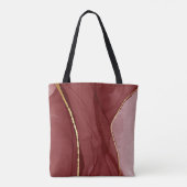 Harskunst, donkerrode marsala abstracte achtergron tote bag (Achterkant)
