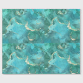 Harsontwerp Verpakkingsdocument blauwgroen Cadeaupapier (Vlak)