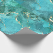 Harsontwerp Verpakkingsdocument blauwgroen Cadeaupapier (Hoek)