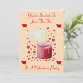 harsvormig vlamrode kaars valentijn kaart (Staand voorkant)