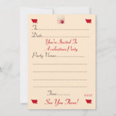 harsvormig vlamrode kaars valentijn kaart (Achterkant)