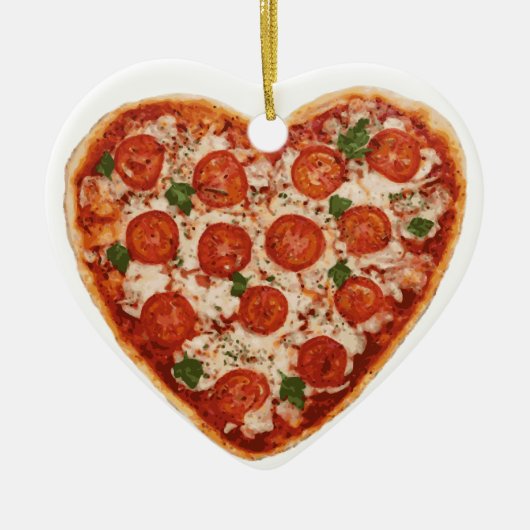 harsvormige pizza keramisch ornament (Voorkant)