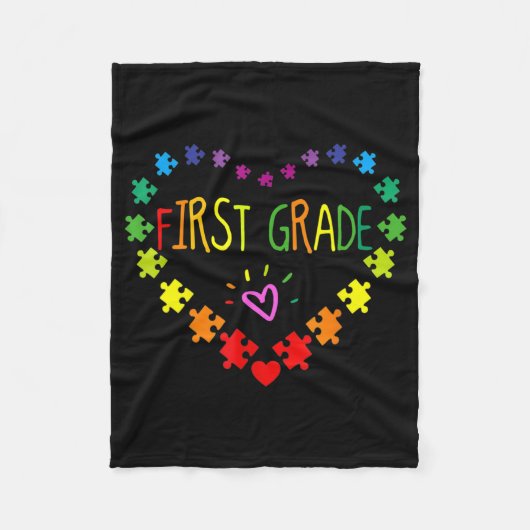 Hart 100e dag van de eerste graad leraar autisme A Fleece Deken (Voorkant)