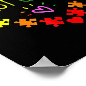 Hart 100e dag van de eerste graad leraar autisme A Poster (Hoek)