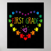Hart 100e dag van de eerste graad leraar autisme A Poster (Voorkant)