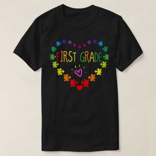 Hart 100e dag van de eerste graad leraar autisme A T-shirt (Design voorkant)