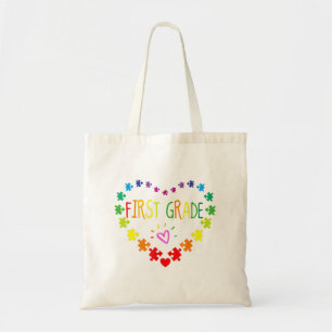 Hart 100e dag van de eerste graad leraar autisme A Tote Bag