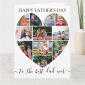 Hart 11 Foto Collage Beste pap ooit Vaderdag Kaart (Voorkant)