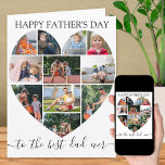 Hart 11 Foto Collage Beste pap ooit Vaderdag Kaart<br><div class="desc">Zeg Happy Vaderdag met een liefdeshartfoto collage, gepersonaliseerde vaderdag kaart. Het fotomalplaatje is opstelling voor u om uw afbeeldingen toe te voegen, werkend in rijen van boven tot onder. De fotocollage bevat 11 foto's die worden weergegeven in een combinatie van portret, landschap en vierkante/instagram-indelingen. "aan beste vader ooit"wordt geschreven in...</div>