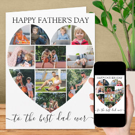 Hart 11 Foto Collage Beste pap ooit Vaderdag Kaart