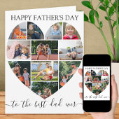 Hart 11 Foto Collage Beste pap ooit Vaderdag Kaart